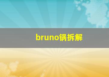 bruno锅拆解