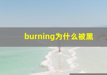 burning为什么被黑