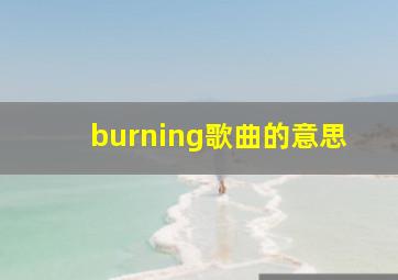 burning歌曲的意思