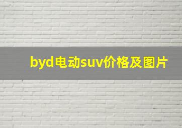 byd电动suv价格及图片