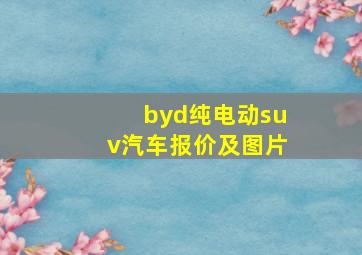 byd纯电动suv汽车报价及图片