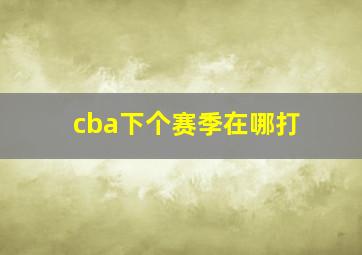 cba下个赛季在哪打