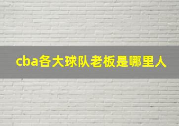 cba各大球队老板是哪里人