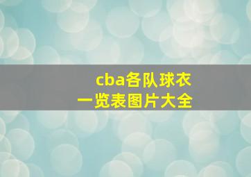 cba各队球衣一览表图片大全