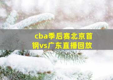 cba季后赛北京首钢vs广东直播回放