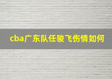 cba广东队任骏飞伤情如何