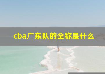 cba广东队的全称是什么