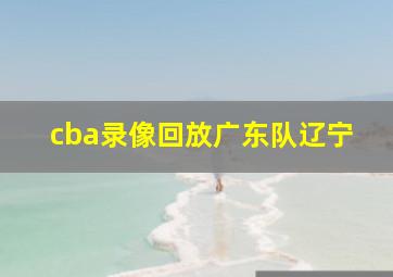 cba录像回放广东队辽宁