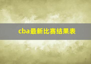 cba最新比赛结果表