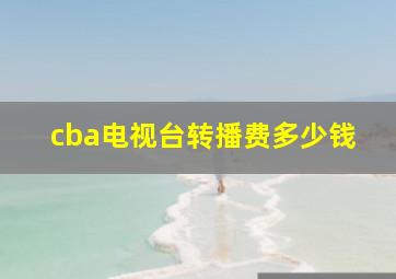 cba电视台转播费多少钱