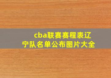 cba联赛赛程表辽宁队名单公布图片大全