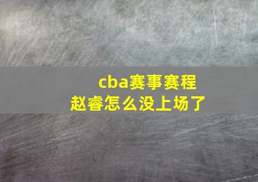 cba赛事赛程赵睿怎么没上场了