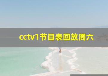 cctv1节目表回放周六