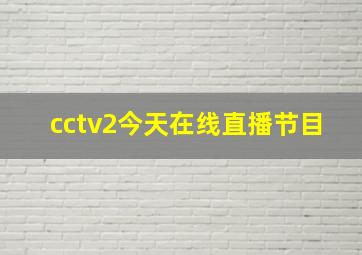 cctv2今天在线直播节目