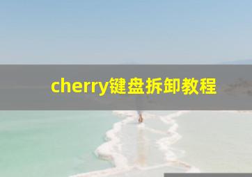 cherry键盘拆卸教程