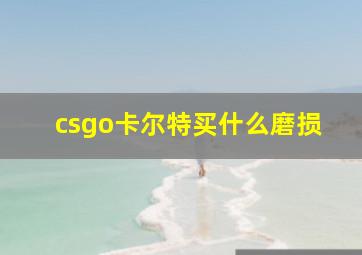 csgo卡尔特买什么磨损