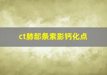 ct肺部条索影钙化点