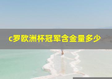 c罗欧洲杯冠军含金量多少