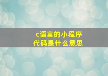 c语言的小程序代码是什么意思