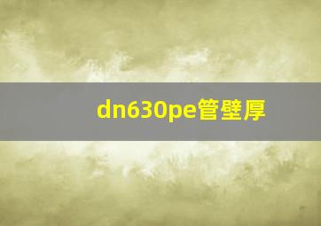 dn630pe管壁厚