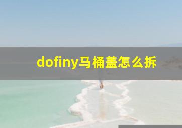 dofiny马桶盖怎么拆