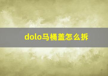 dolo马桶盖怎么拆