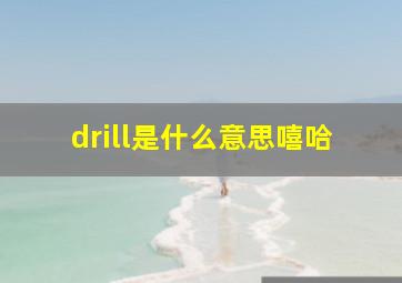 drill是什么意思嘻哈