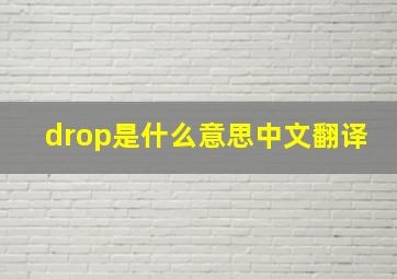 drop是什么意思中文翻译