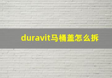 duravit马桶盖怎么拆