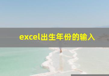 excel出生年份的输入