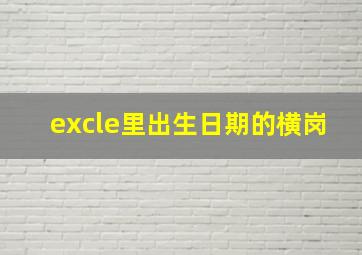 excle里出生日期的横岗