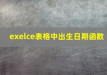 exelce表格中出生日期函数