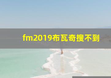 fm2019布瓦奇搜不到