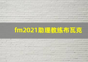 fm2021助理教练布瓦克