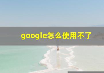 google怎么使用不了