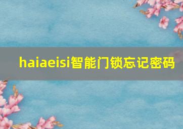 haiaeisi智能门锁忘记密码