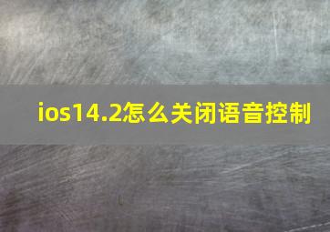 ios14.2怎么关闭语音控制