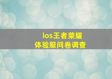 ios王者荣耀体验服问卷调查