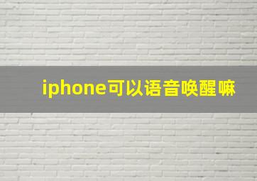 iphone可以语音唤醒嘛