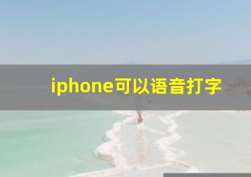 iphone可以语音打字