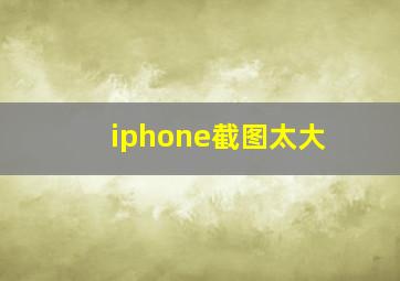 iphone截图太大