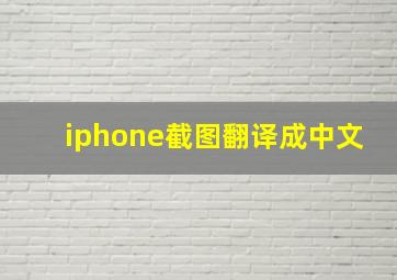 iphone截图翻译成中文