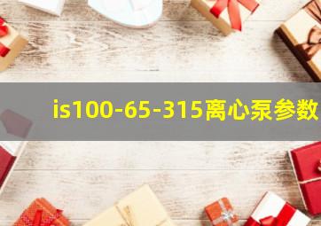 is100-65-315离心泵参数