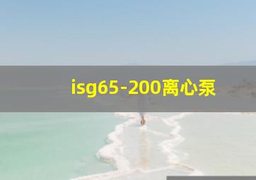 isg65-200离心泵