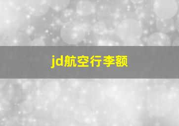 jd航空行李额