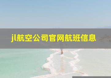 jl航空公司官网航班信息