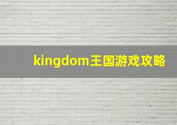 kingdom王国游戏攻略