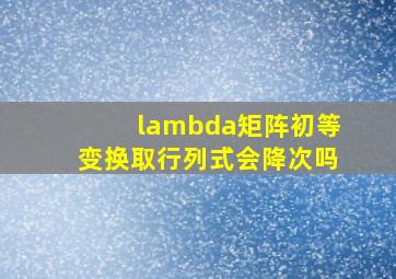 lambda矩阵初等变换取行列式会降次吗