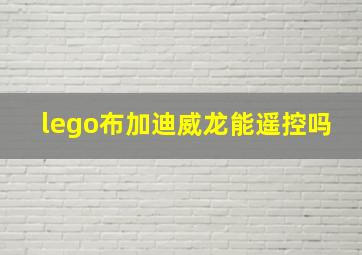 lego布加迪威龙能遥控吗