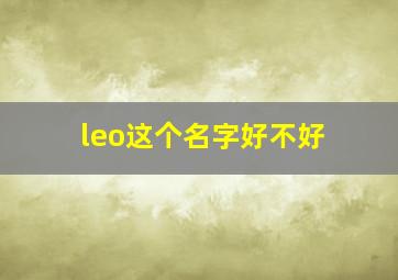 leo这个名字好不好